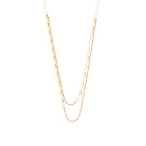 GOLDEN CLEF Gold Made In Italy 14kt Gold Mirror Rope Chain Layer Necklace